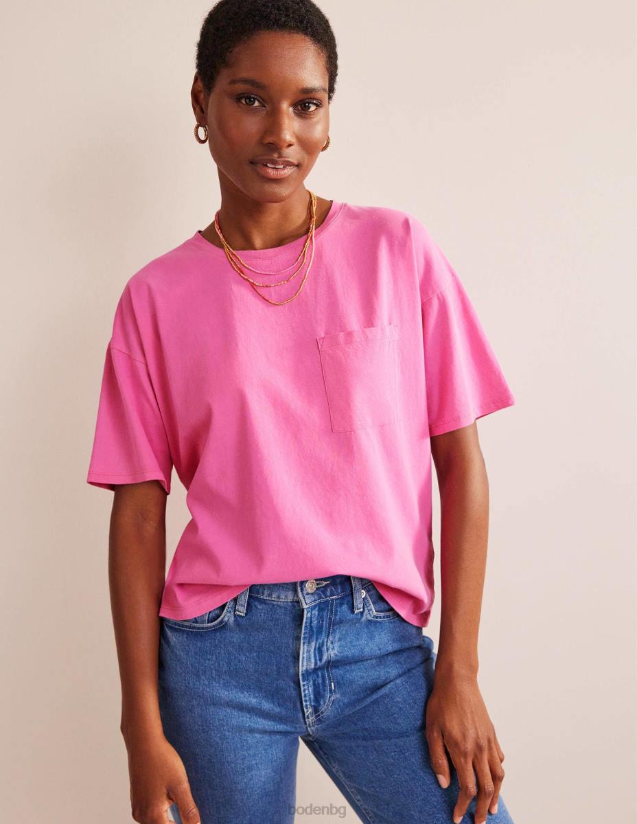 облекло Boden голяма изпрана тениска сливов цвят Жени LL682167