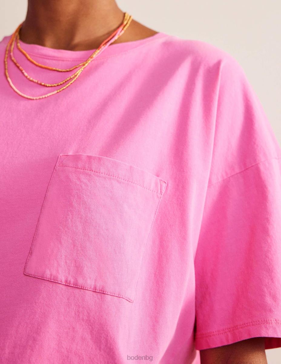 облекло Boden голяма изпрана тениска сливов цвят Жени LL682167