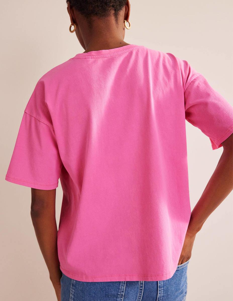 облекло Boden голяма изпрана тениска сливов цвят Жени LL682167