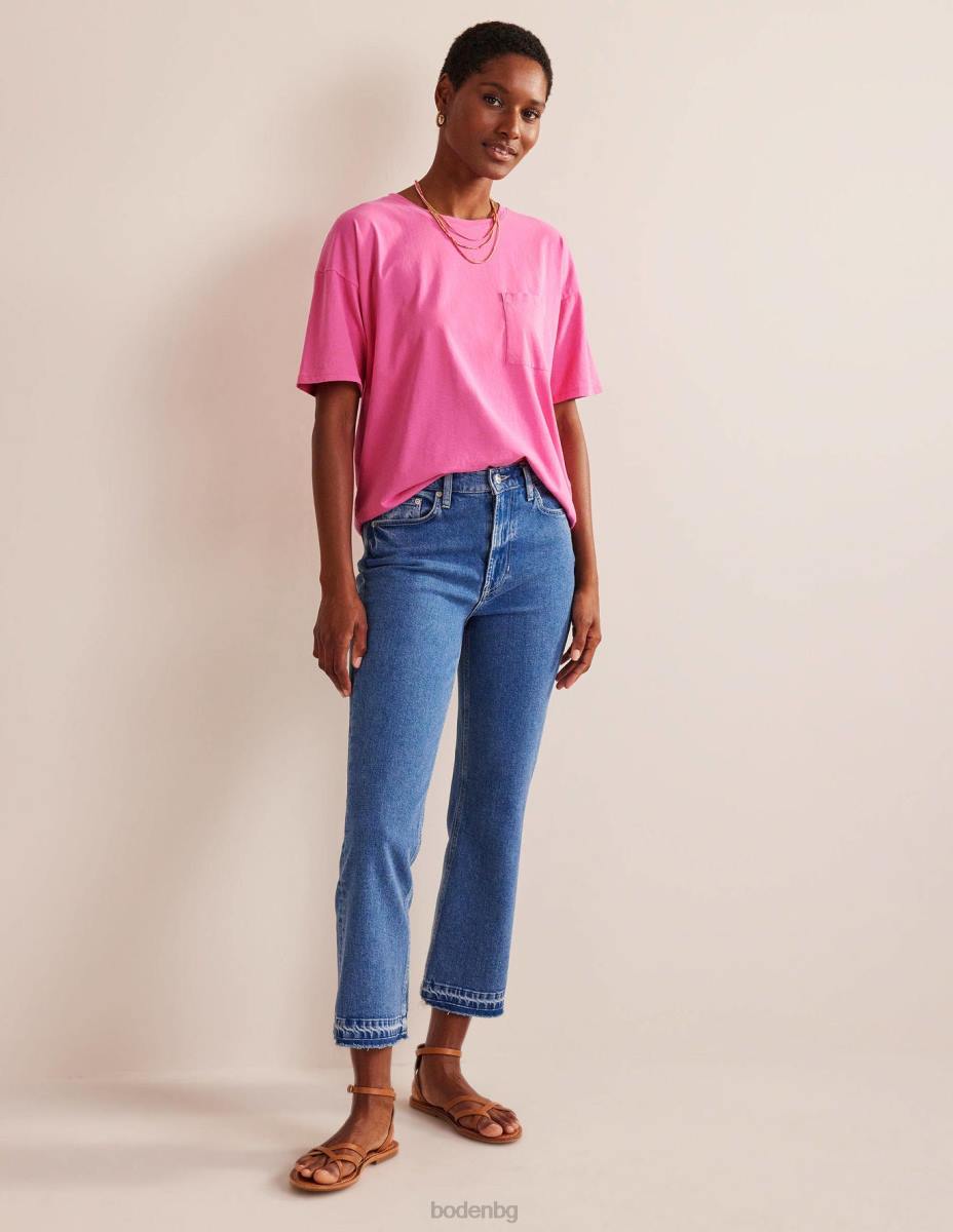 облекло Boden голяма изпрана тениска сливов цвят Жени LL682167