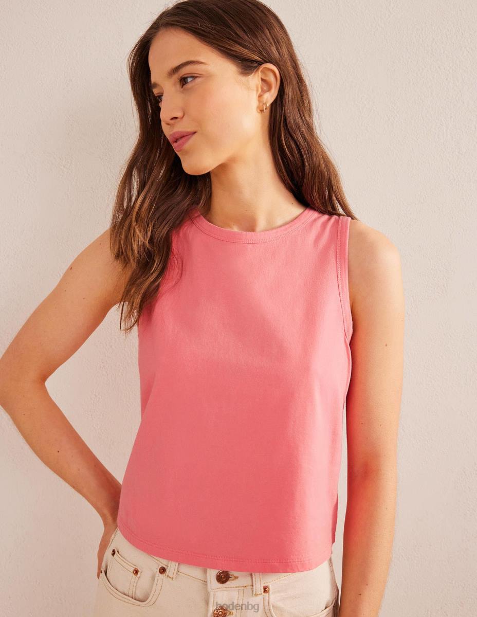 облекло Boden изрязана жилетка от чист памук прасковено сорбе Жени LL682169