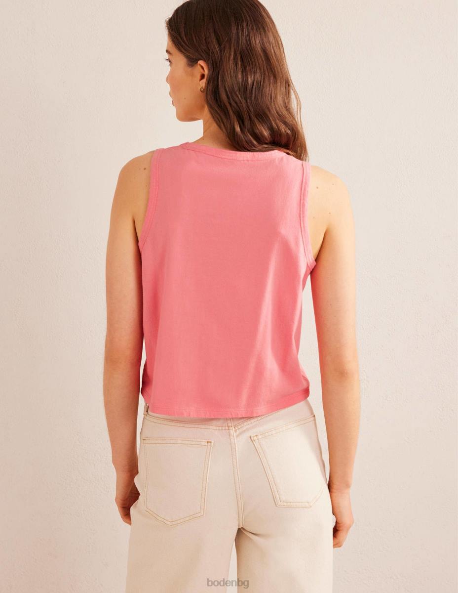 облекло Boden изрязана жилетка от чист памук прасковено сорбе Жени LL682169