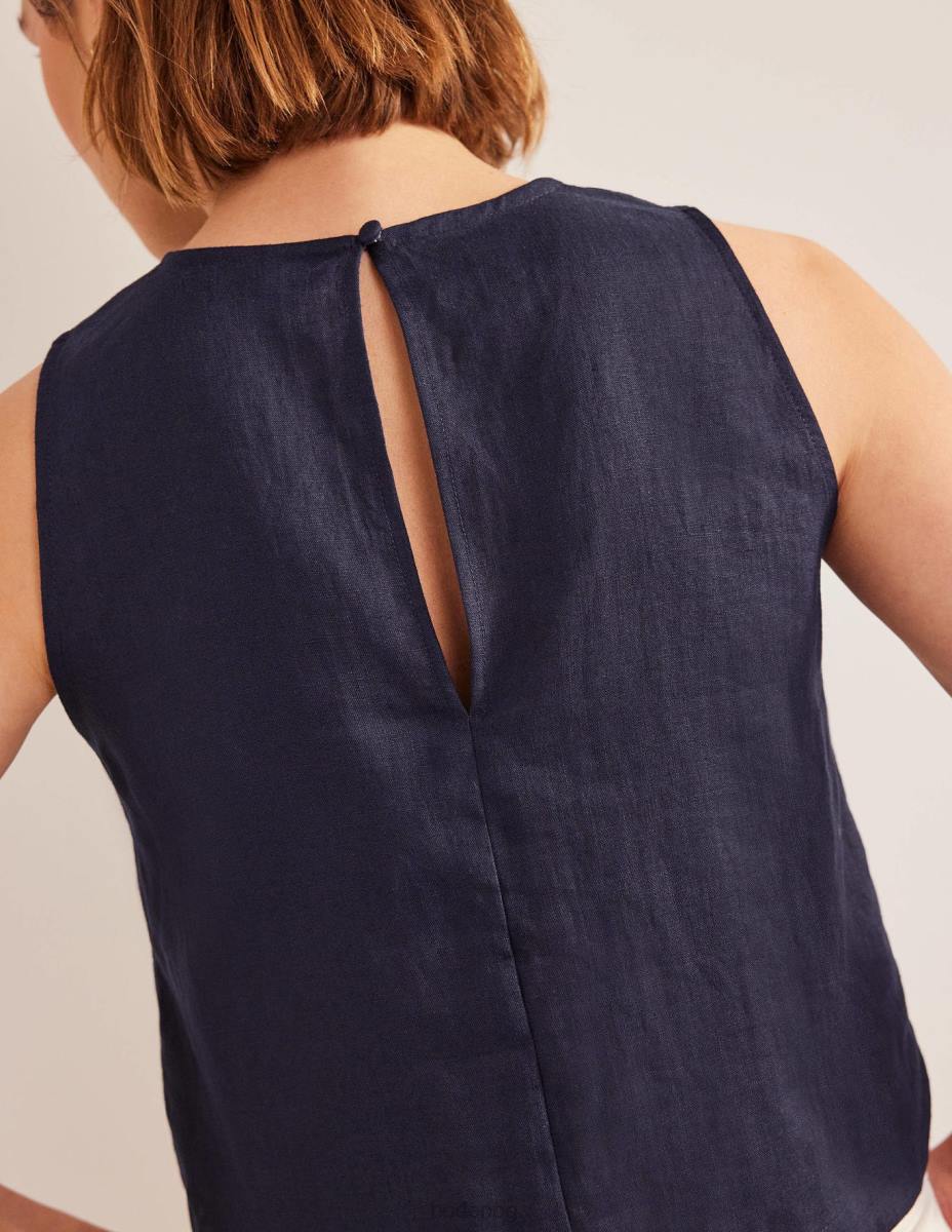 облекло Boden ленена горна част военноморски флот Жени LL682183