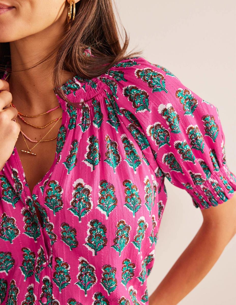 облекло Boden смокинг детайл доста топ фестивално розово и занаятчийски цъфтеж Жени LL682193