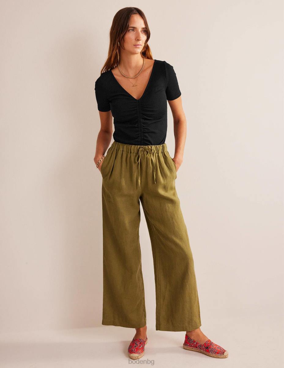 облекло Boden тениска с ребра отпред черен Жени LL682198