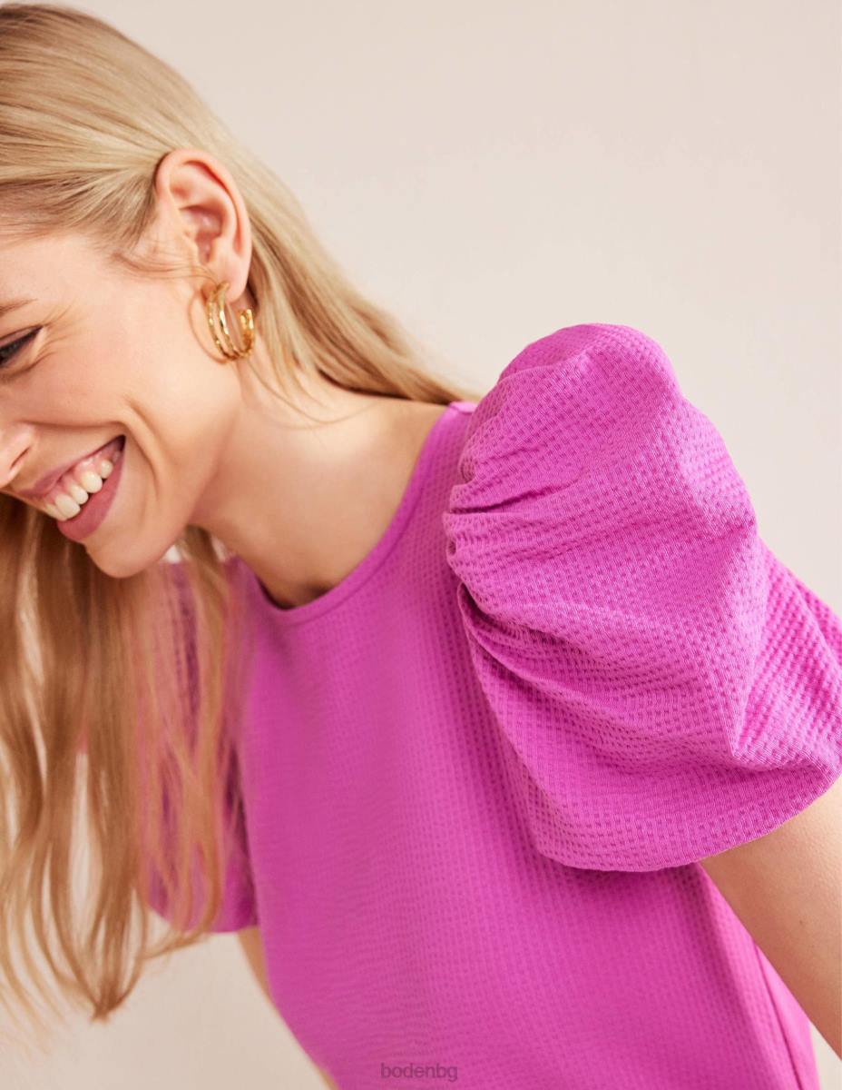 облекло Boden горна част от трико с буф ръкав розово виолетово Жени LL682209