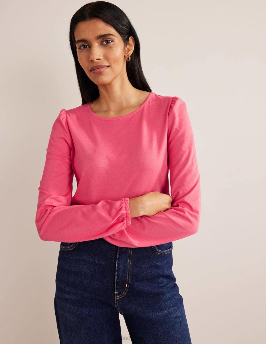 облекло Boden супермеко горнище с дълъг ръкав корал Жени LL682236