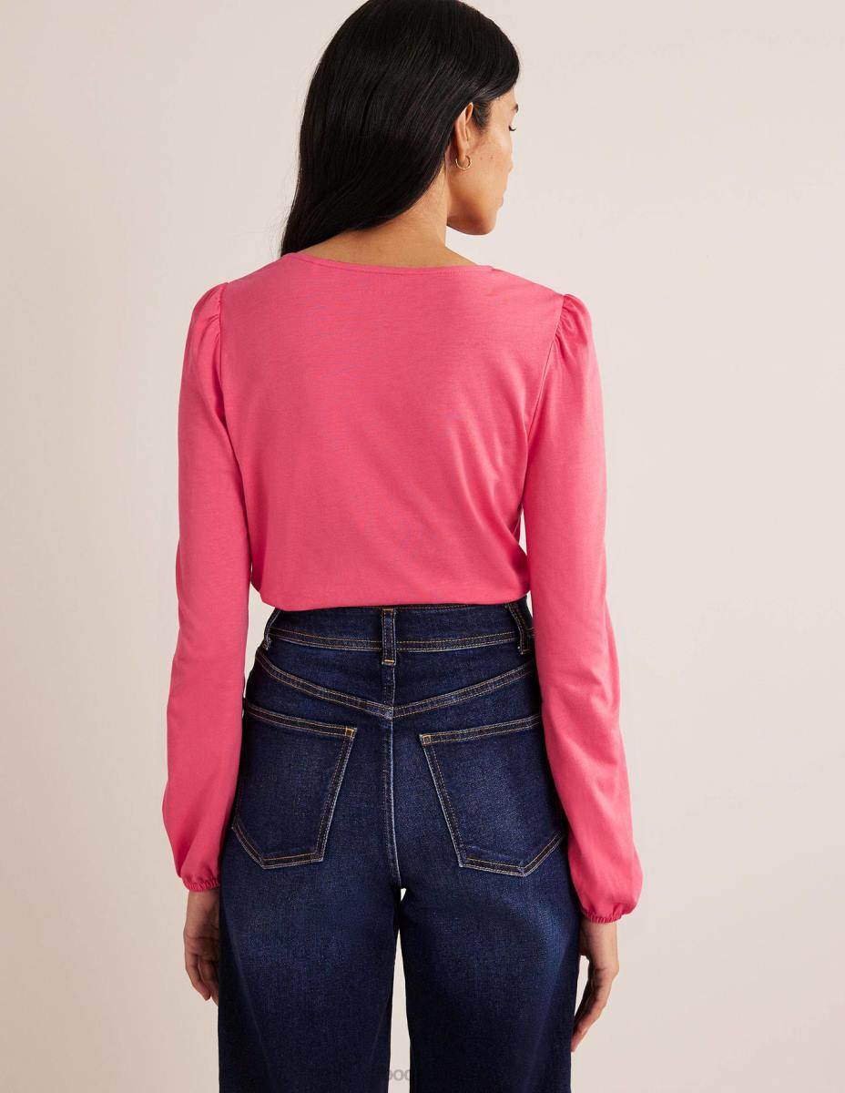 облекло Boden супермеко горнище с дълъг ръкав корал Жени LL682236