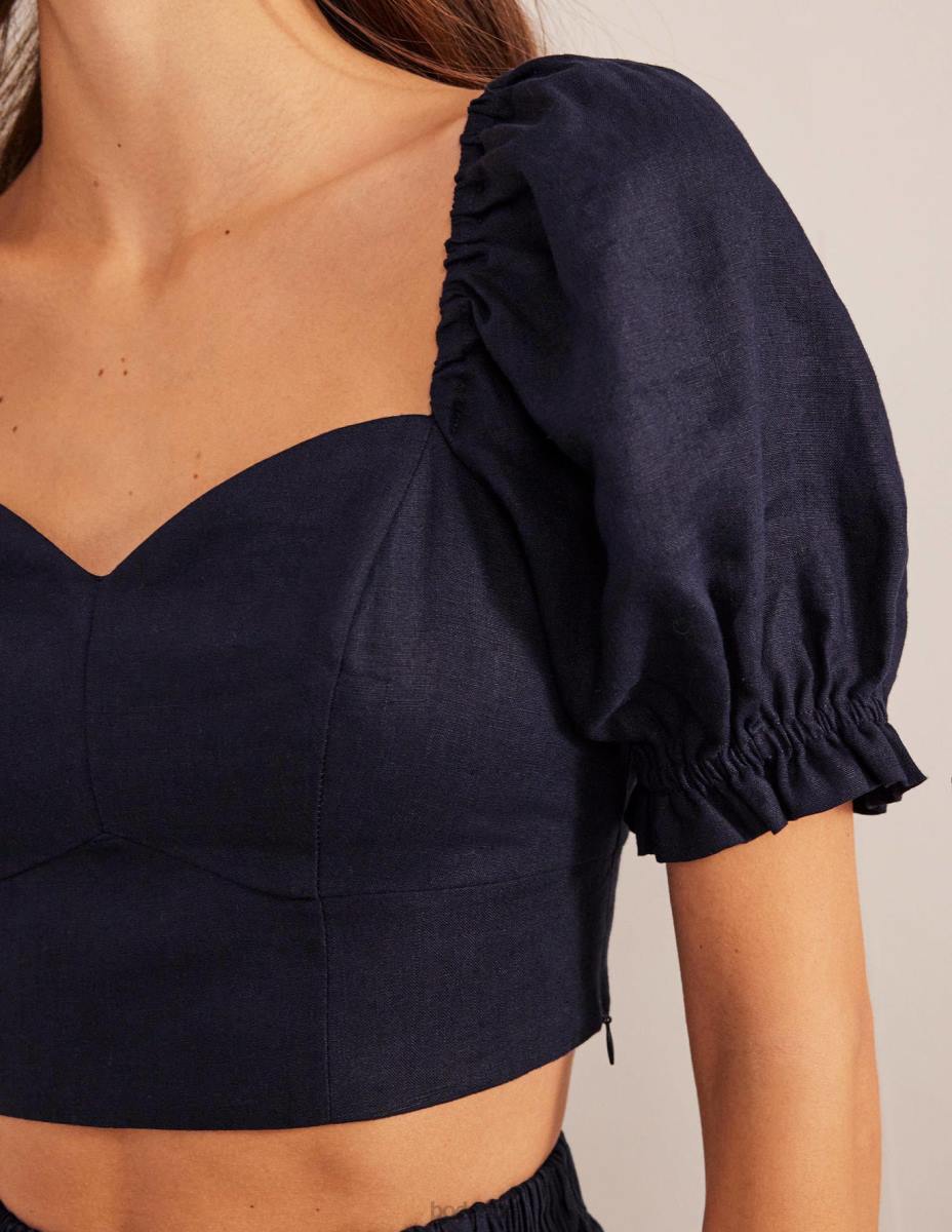 облекло Boden скъсено горнище със сладко бельо военноморски флот Жени LL682261