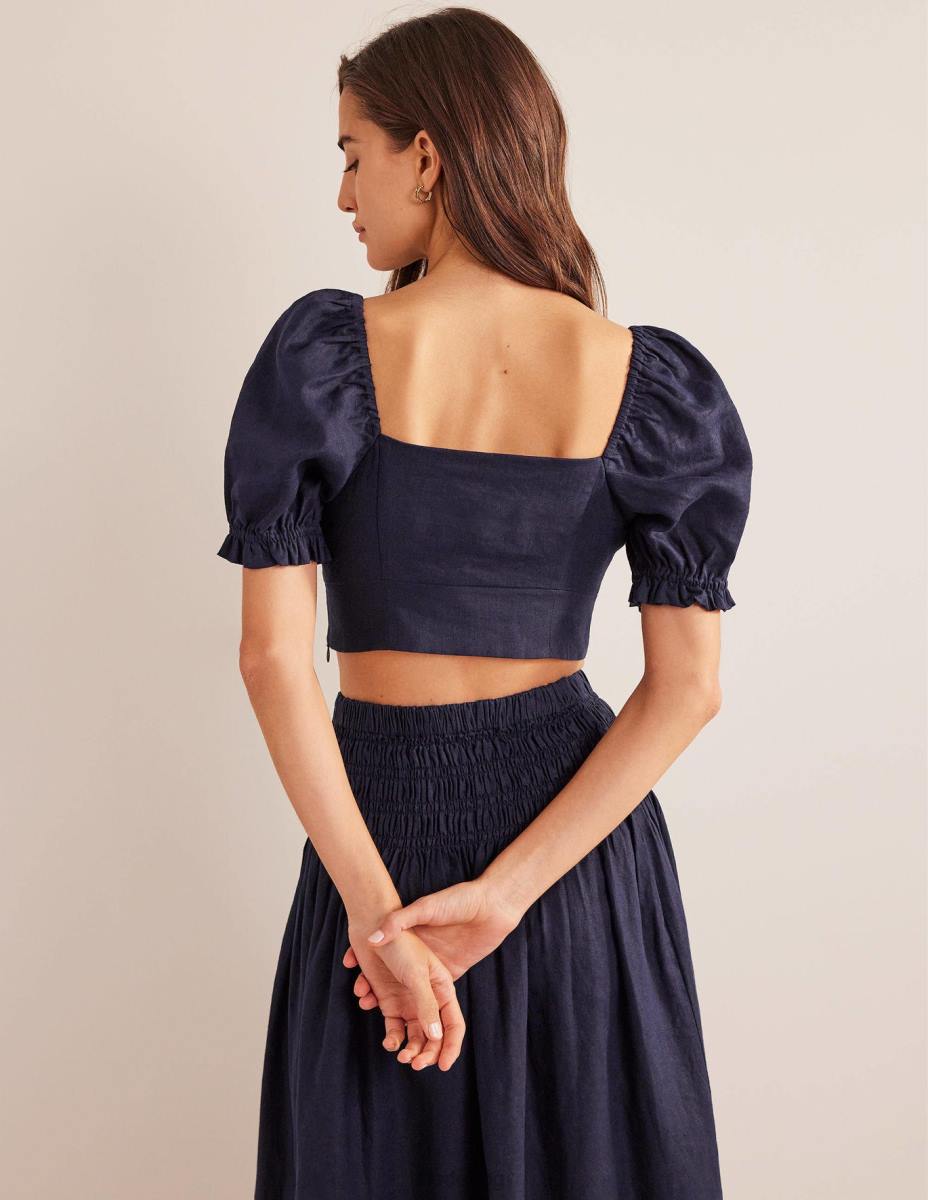 облекло Boden скъсено горнище със сладко бельо военноморски флот Жени LL682261