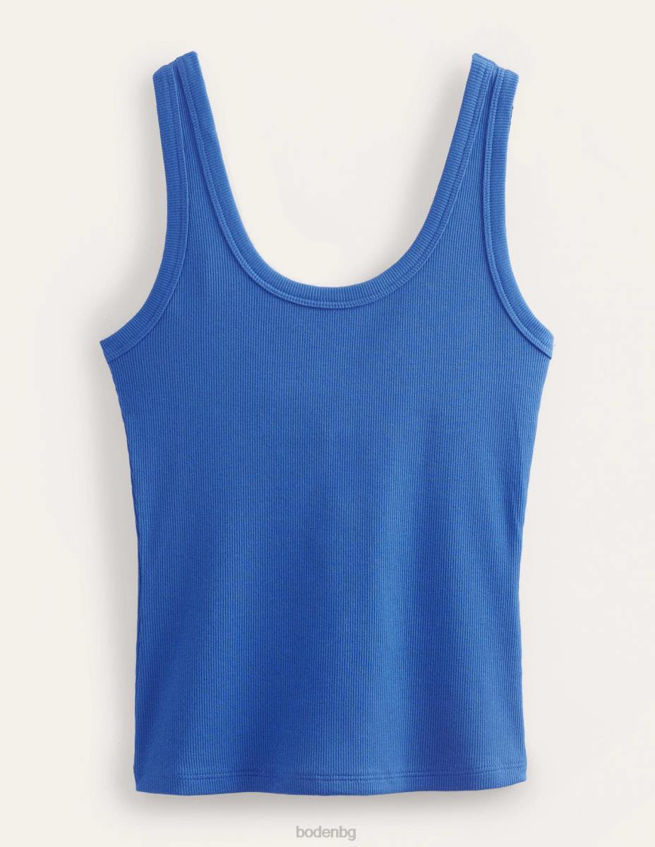 облекло Boden памучна рипсена жилетка китайско синьо Жени LL682265