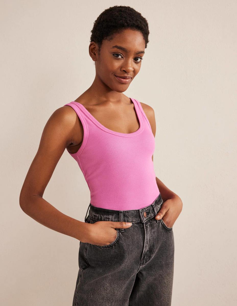 облекло Boden памучна рипсена жилетка сливов цвят Жени LL682276