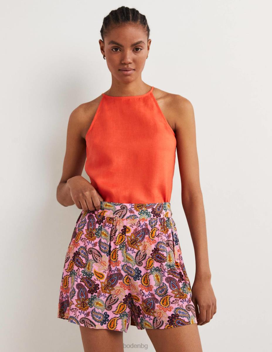облекло Boden ленено горнище с презрамки тигрово оранжево Жени LL682399