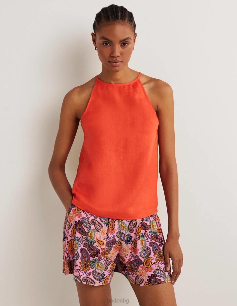 облекло Boden ленено горнище с презрамки тигрово оранжево Жени LL682399