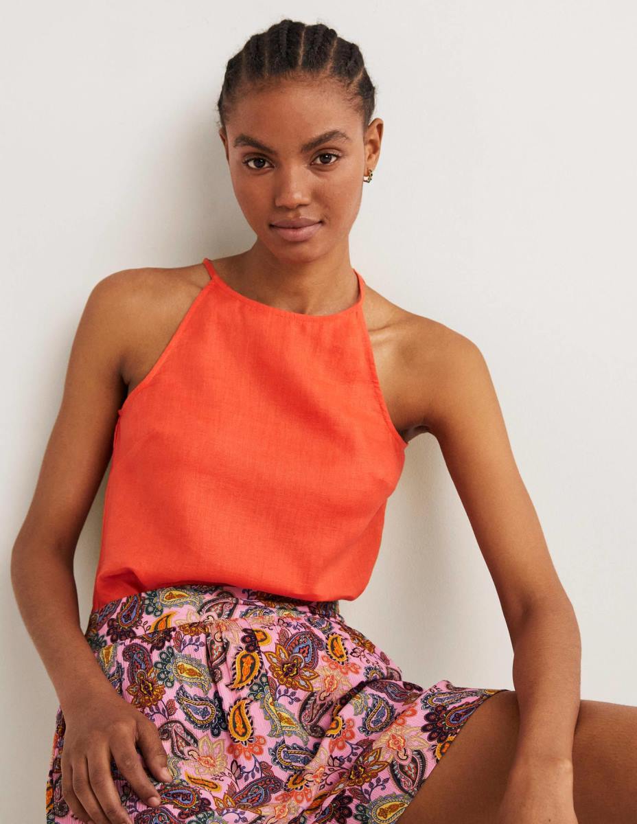 облекло Boden ленено горнище с презрамки тигрово оранжево Жени LL682399