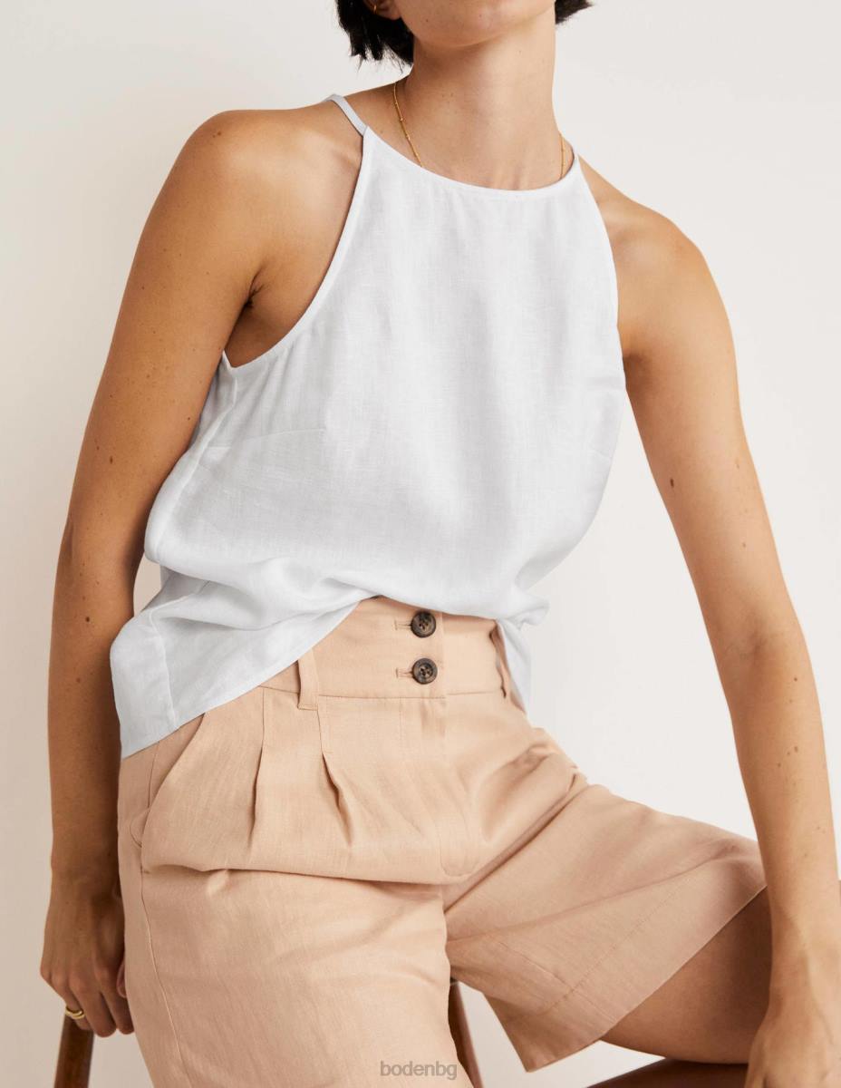 облекло Boden ленено горнище с презрамки бяло Жени LL682414