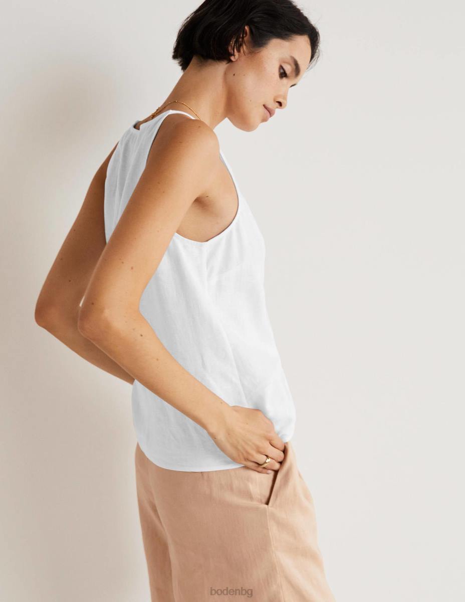 облекло Boden ленено горнище с презрамки бяло Жени LL682414