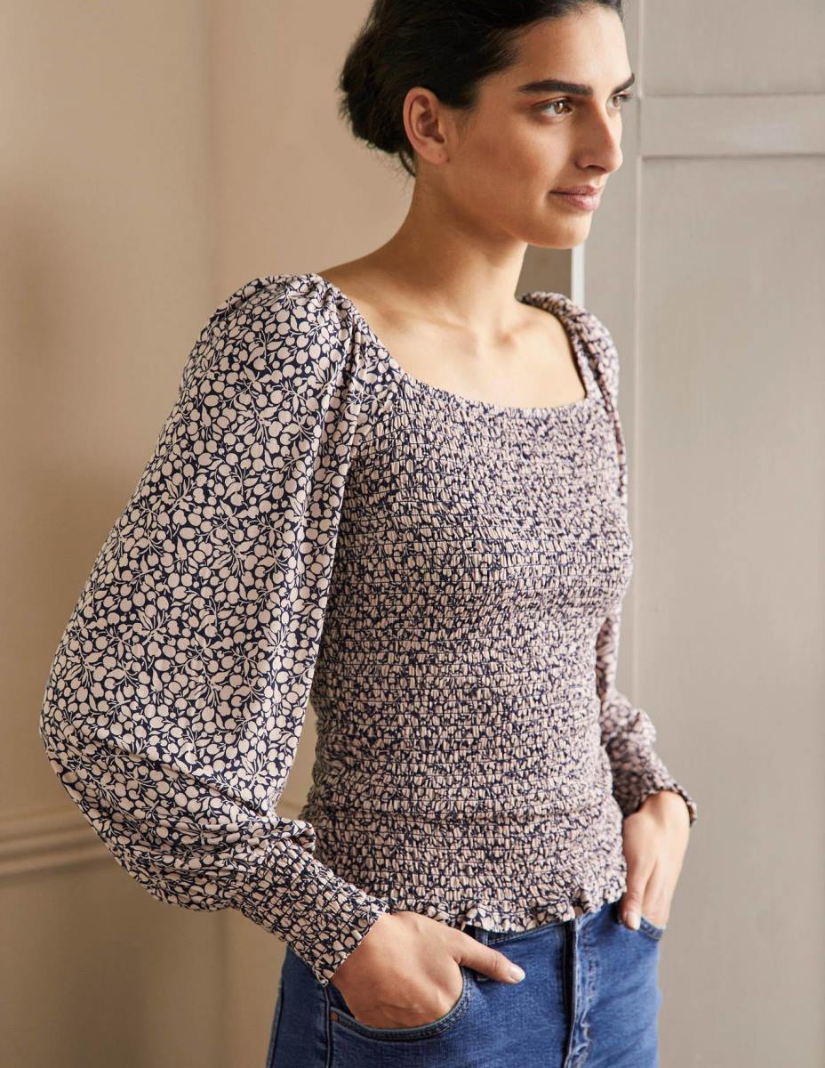 облекло Boden пушено елече блузон млечен шейк и клонче от флора Жени LL682415