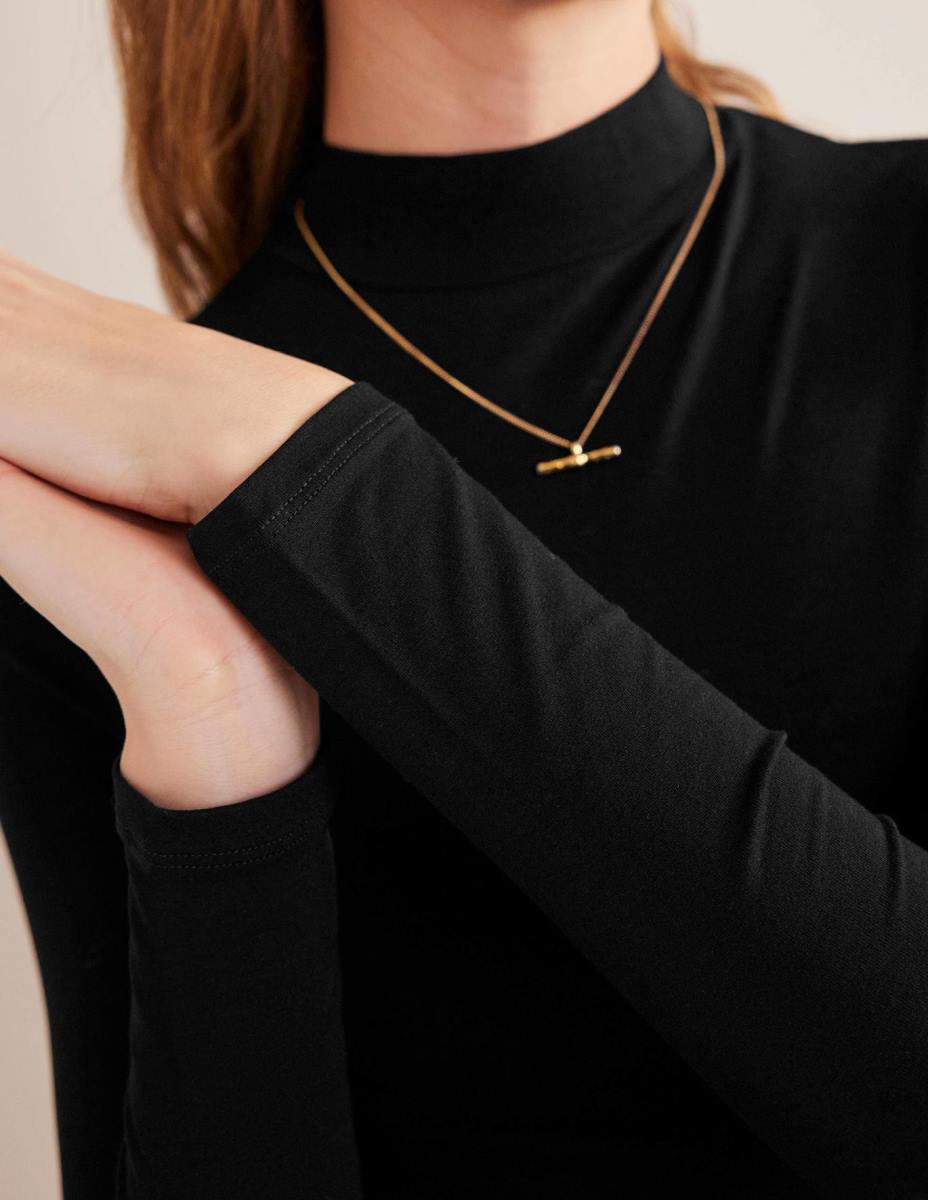 облекло Boden трико с високо деколте черен Жени LL682438