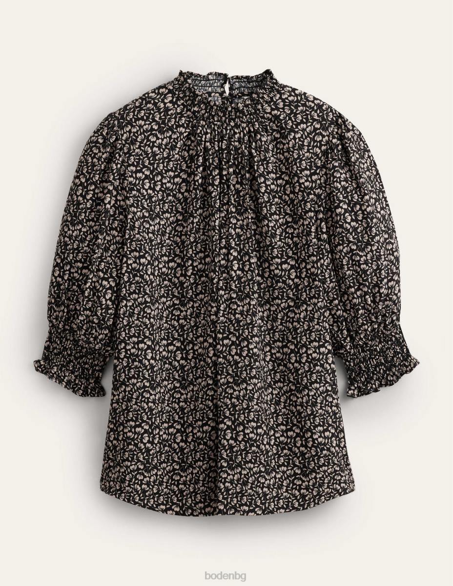 облекло Boden горна част с щампован детайл черно и маково листенце Жени LL682504
