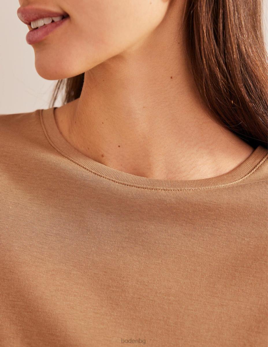 облекло Boden мека тениска камила Жени LL682507