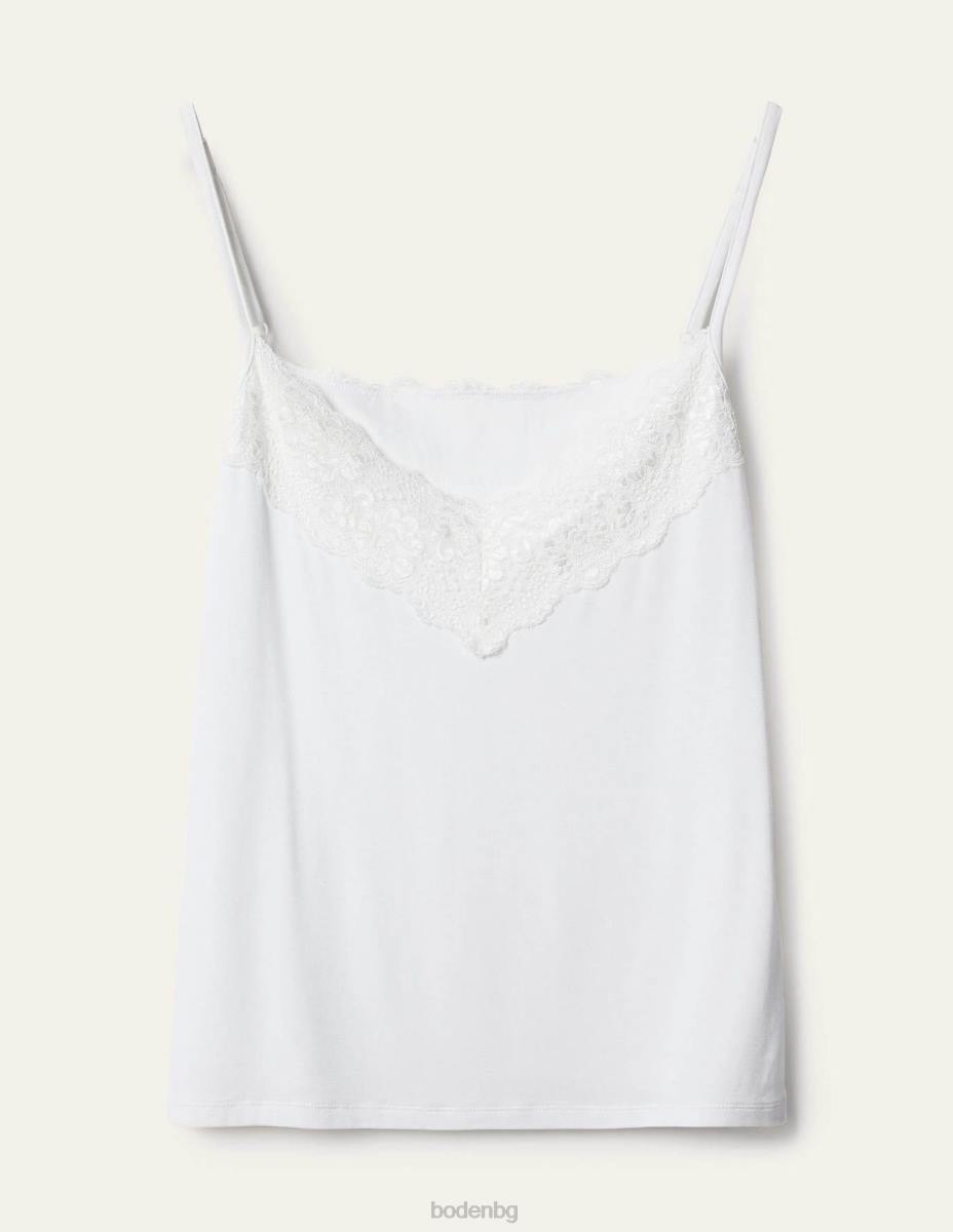 облекло Boden дантелен ками топ бяло Жени LL682556