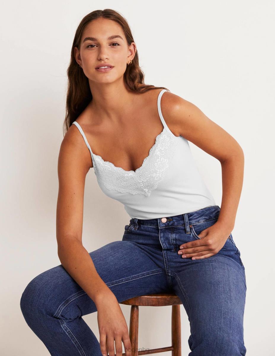 облекло Boden дантелен ками топ бяло Жени LL682556