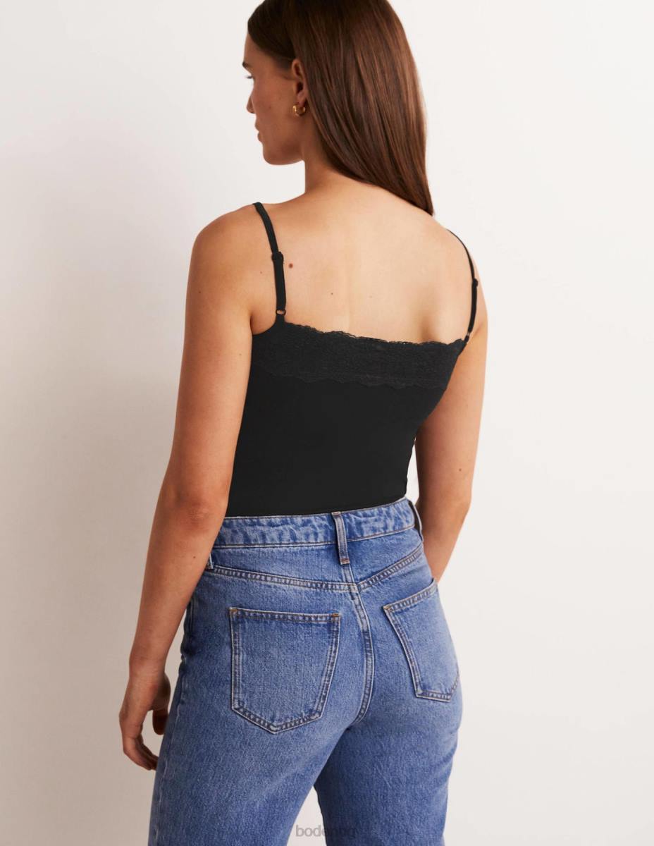 облекло Boden дантелен ками топ черен Жени LL682560