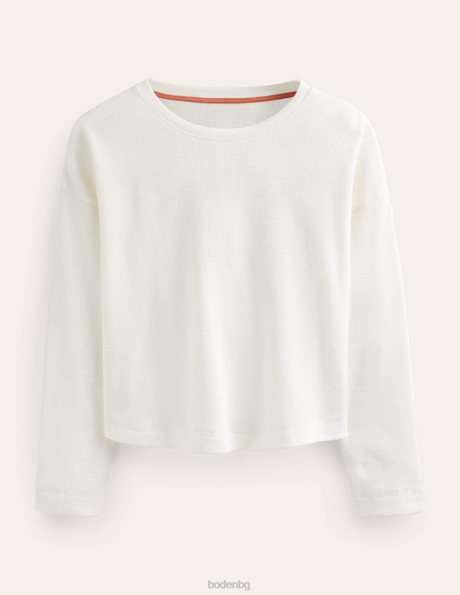 облекло Boden горна част с текстурирани вафли слонова кост Жени LL682565