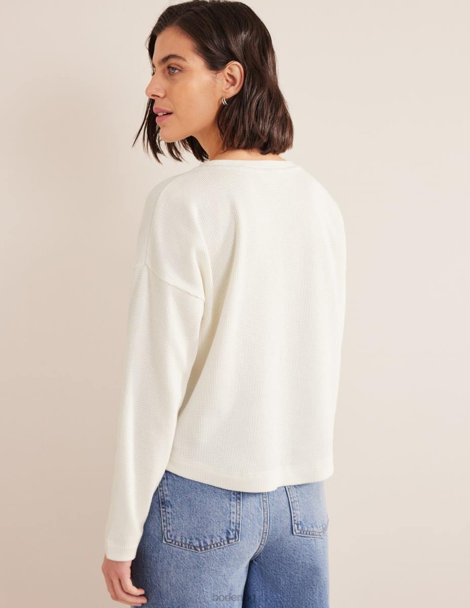 облекло Boden горна част с текстурирани вафли слонова кост Жени LL682565