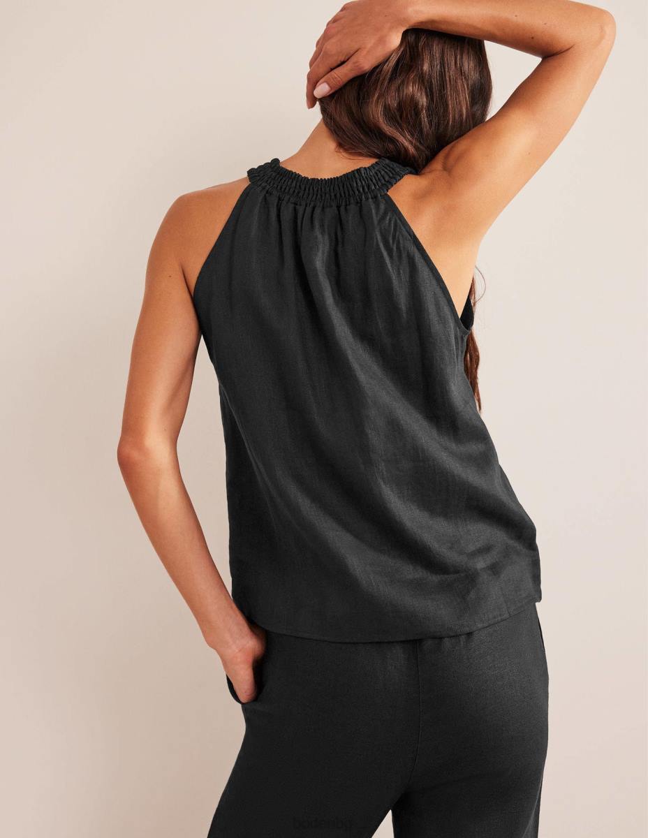 облекло Boden ленен пушен халтер черен Жени LL682573