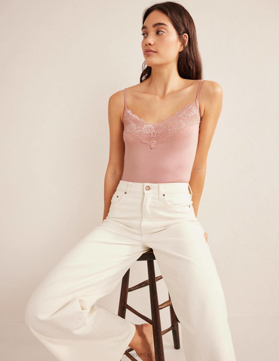 облекло Boden дантелен ками топ светло бежово Жени LL682596