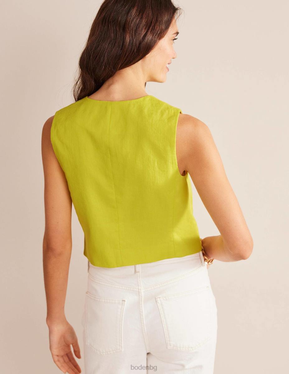 облекло Boden разкроена ленена жилетка цитруси Жени LL682597