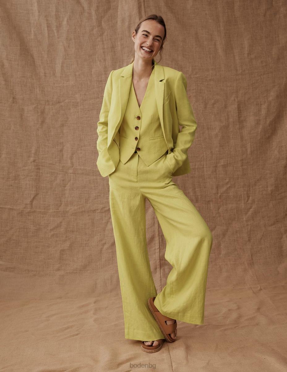 облекло Boden разкроена ленена жилетка цитруси Жени LL682597