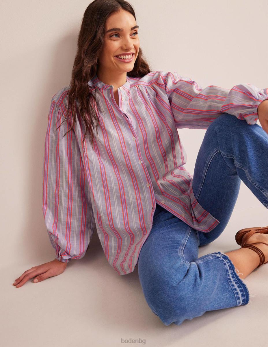 облекло Boden голяма риза с блузон с ръкави син и диня пунш Жени LL68593