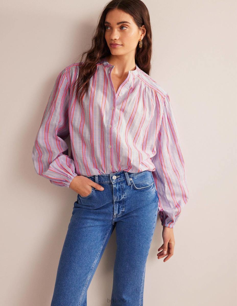 облекло Boden голяма риза с блузон с ръкави син и диня пунш Жени LL68593