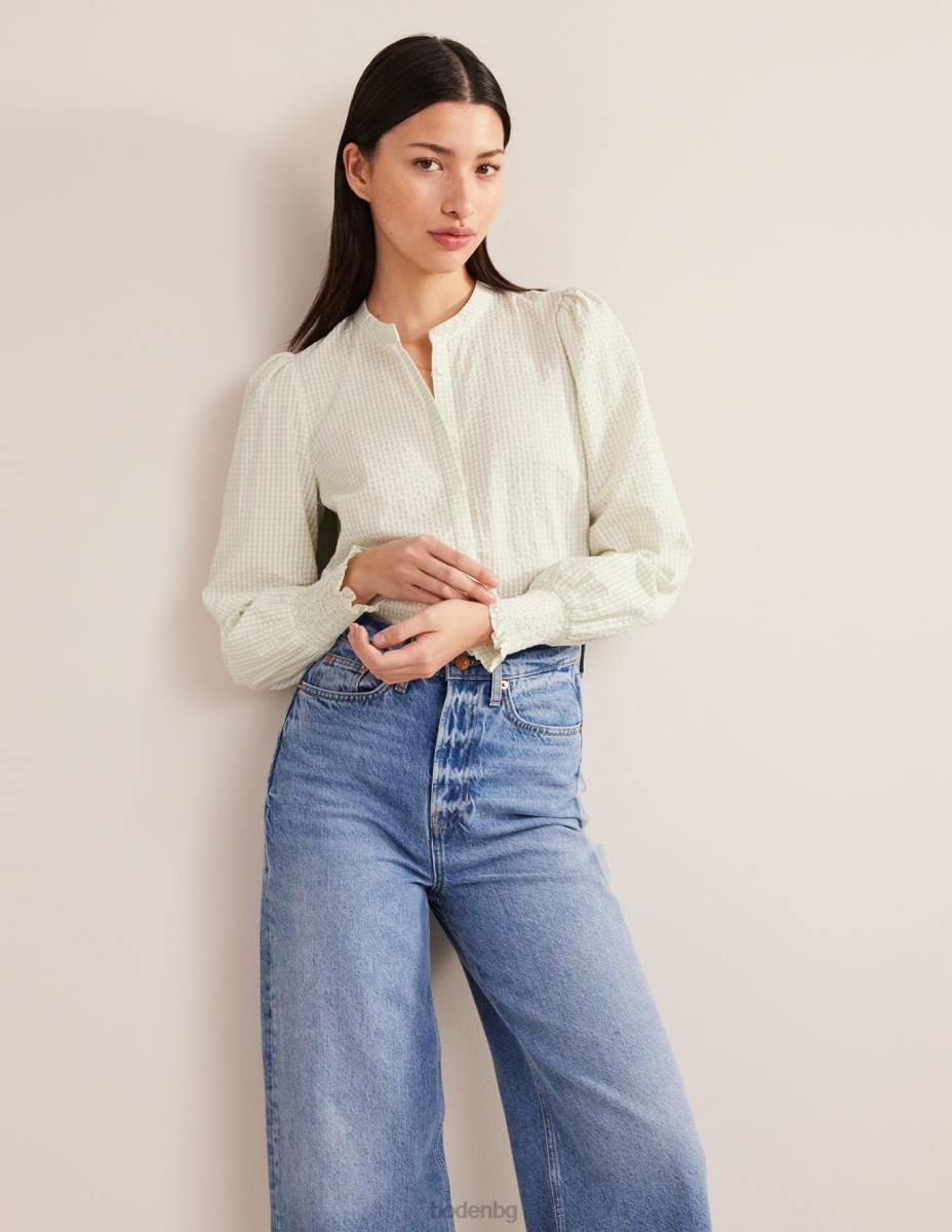 облекло Boden риза с маншет микро гингам Жени LL68594