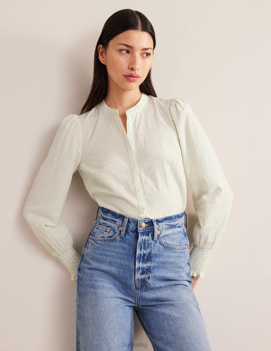 облекло Boden риза с маншет микро гингам Жени LL68594