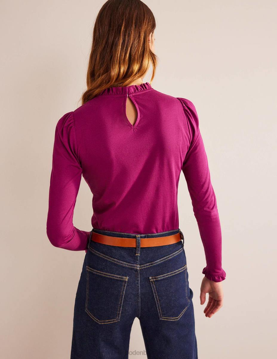 облекло Boden горна част със супермеки волани дамсон бери Жени LL6897