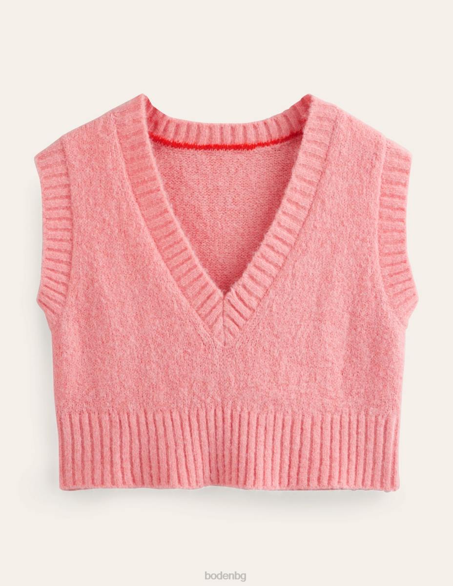 облекло Boden пухкав потник с V-образно деколте георгина розова Жени LL681953