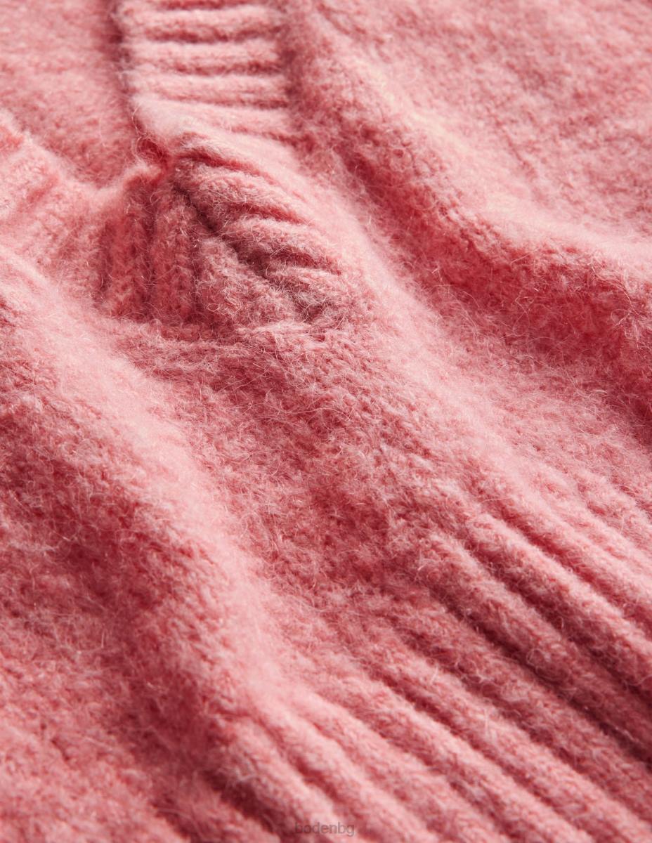 облекло Boden пухкав потник с V-образно деколте георгина розова Жени LL681953