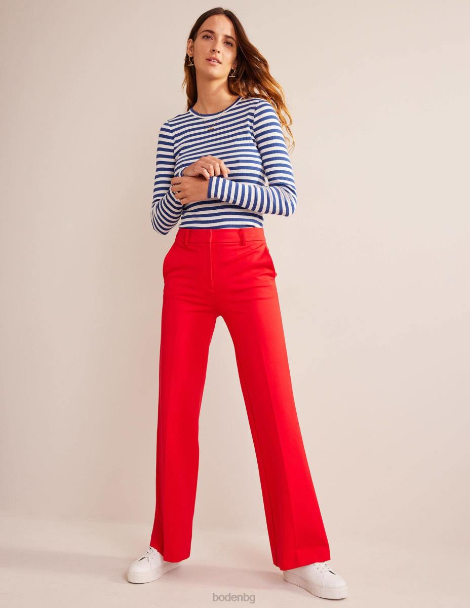 облекло Boden тениска anna rib crew ивица лапис синьо и слонова кост Жени LL68200