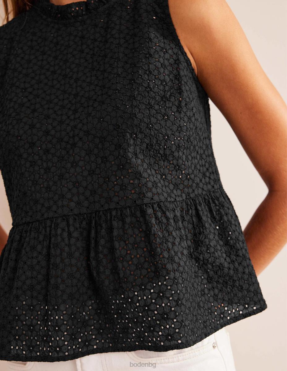 облекло Boden топ с пеплум broderie черен Жени LL681701