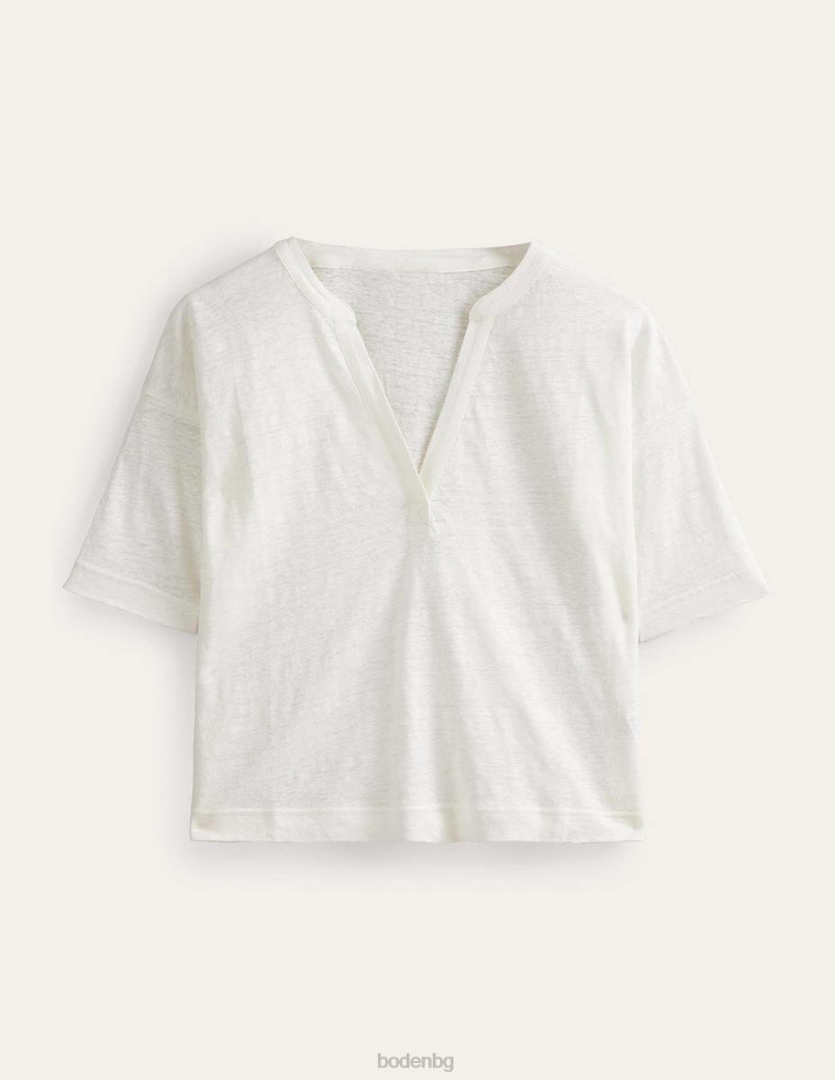 облекло Boden платно с отворено деколте henley слонова кост Жени LL681072