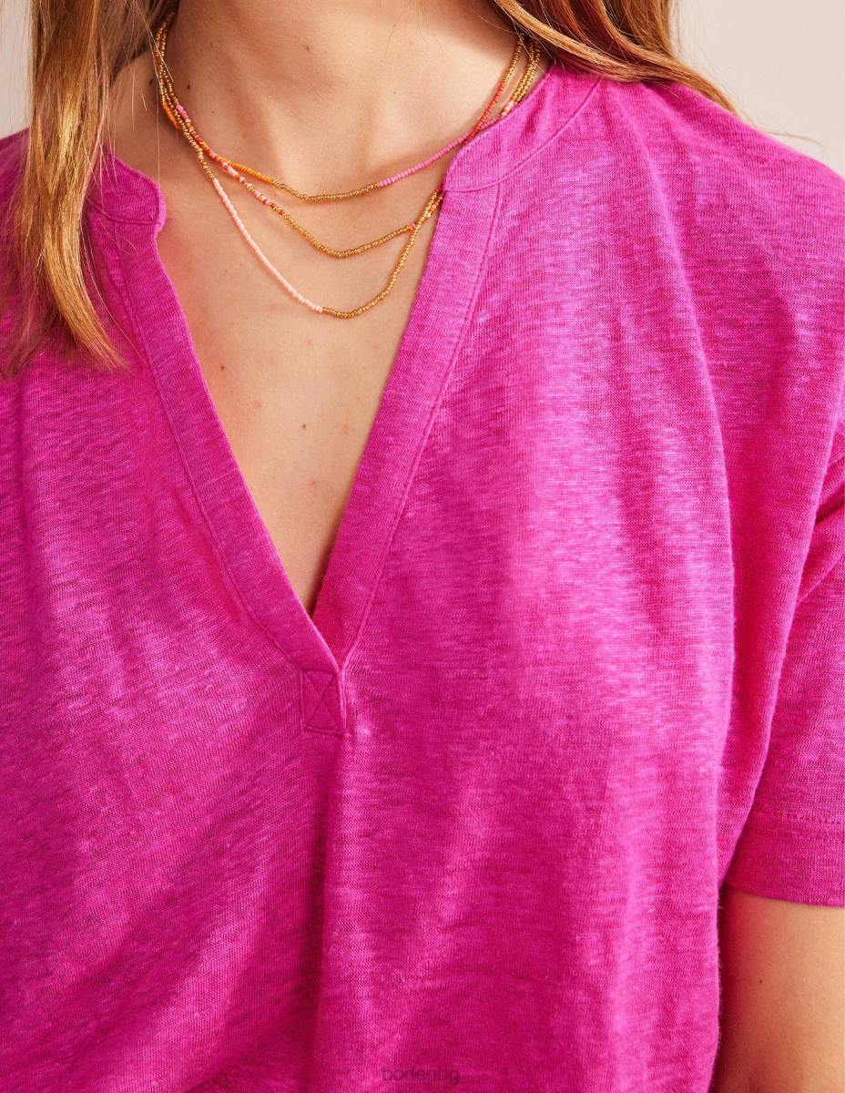 облекло Boden платно с отворено деколте henley флокс розов Жени LL681672