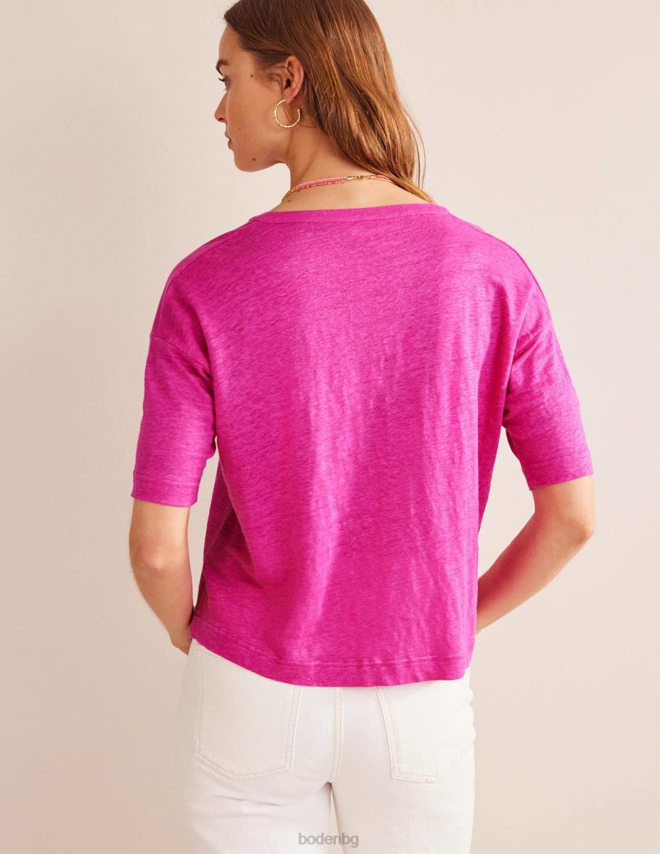 облекло Boden платно с отворено деколте henley флокс розов Жени LL681672