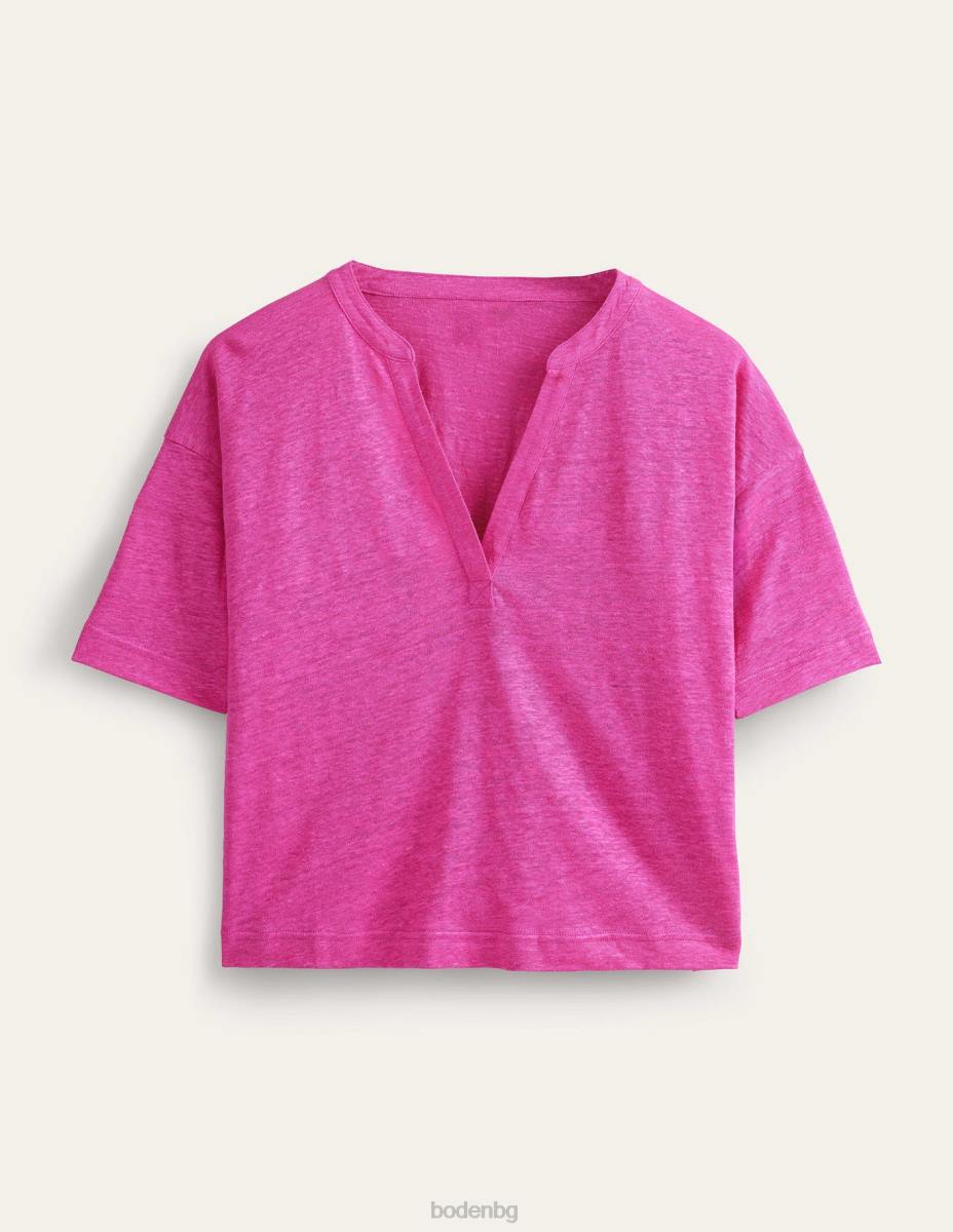 облекло Boden платно с отворено деколте henley флокс розов Жени LL681672