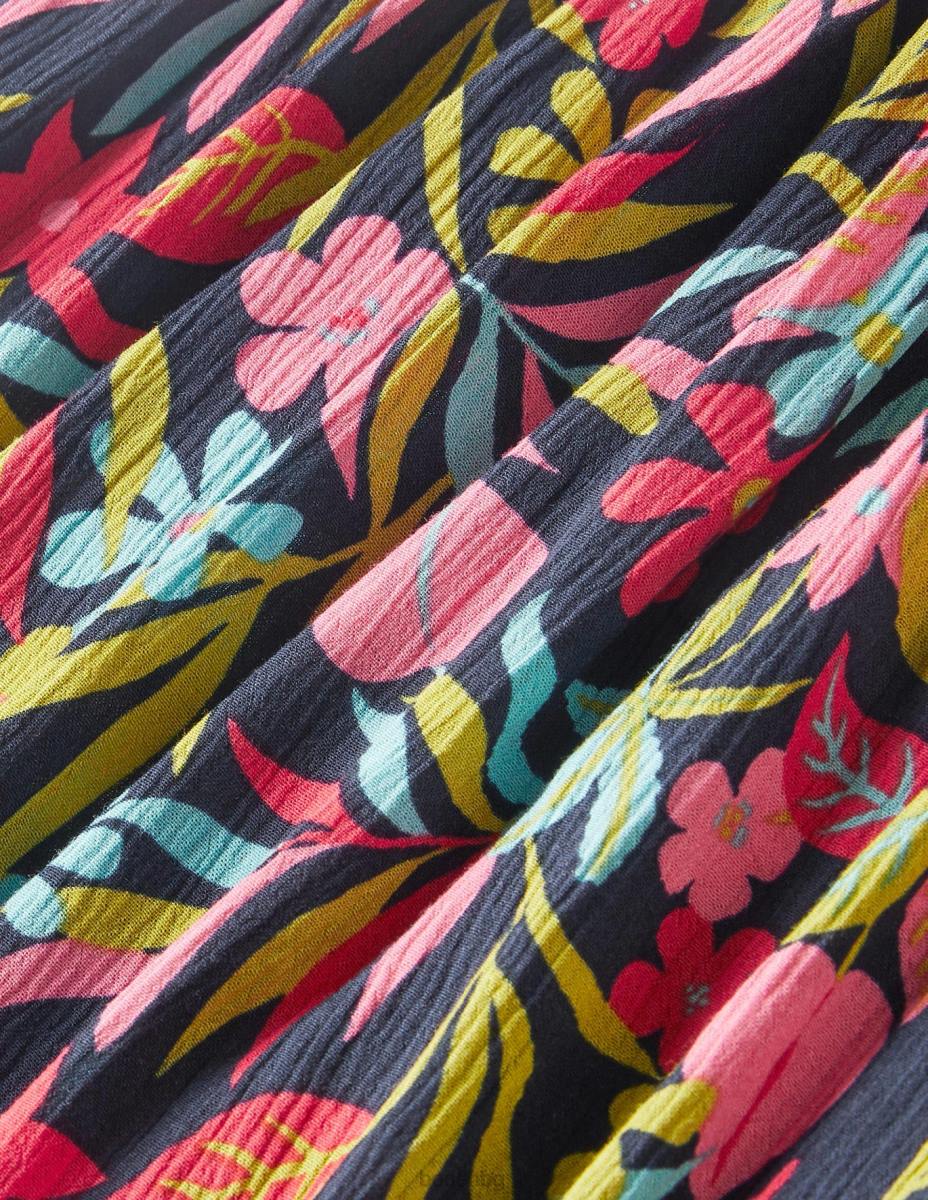 облекло Boden пушено горнище с принт на layla френски флот и тропическа зеленина Жени LL681972