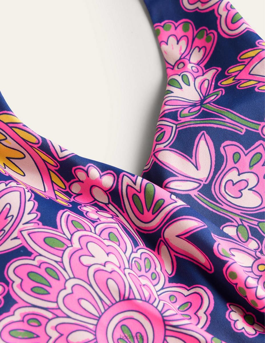 облекло Boden levanzo халтер танкини горнище морско синьо и пейсли тераса Жени LL682130