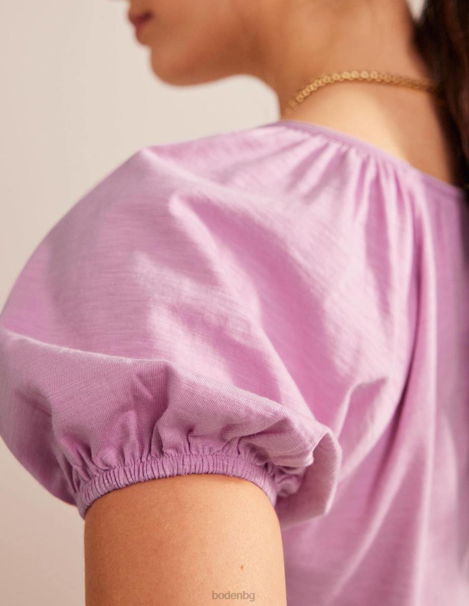 облекло Boden суинг топ от трико с v-образно деколте мека лавандула Жени LL68109